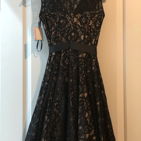 NWT David’s Bridal Black Lace with ribbon - Picture 3 of 7